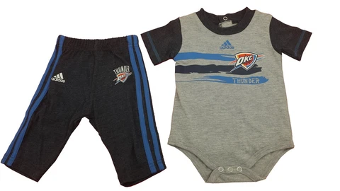 NBA Oklahoma City Thunder Baby Infant Creeper & Pants Sleepwear 2 Piece Set New Cover
