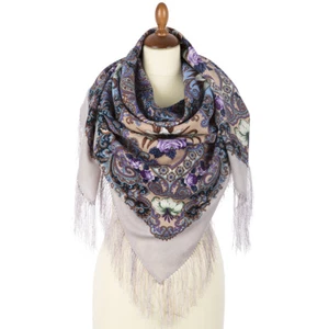 Russian Pavlovo Possad Wool Shawl 125x125cm by - Tales of a Midsummer Night - Picture 1 of 2