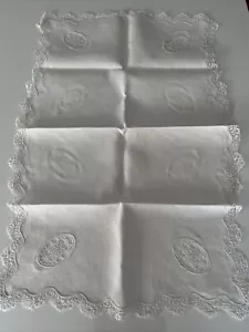 Antik’Etoffe alte Bettwäsche Tischdecke Mitteltisch 60x90 Spitze Spindel NL21 - Bild 1 von 11