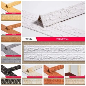 230x12cm Self Adhesive DIY Wall Skirting Border 3D Floral Wallpaper Ceiling Home - Picture 1 of 20