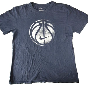 Nike T-shirt Men's Basketball Large Blue - NBA Logo Sports Gym Activewear Cotton - Picture 1 of 8