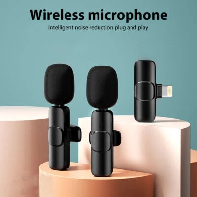 Mini Wireless Lavalier Microphone Mic Phone for iPhone Type C Recording Vlog UK - Image 1 of 4
