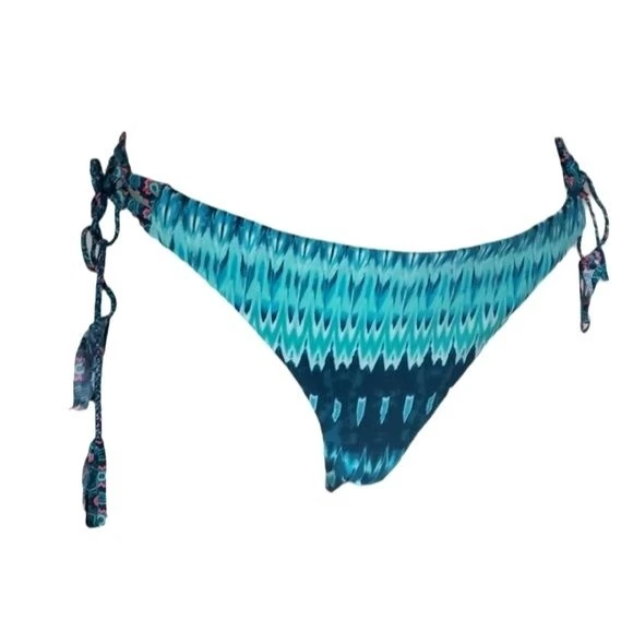 RADIO FIJI NWT Bikini Bottom SZ L Cheeky Side Tie Aqua Tassel Tropical Boho - Image 1 of 4