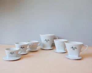 Melitta 6x Porzellan Kaffeefilter 1x 100, 2x 101, 2x 102, 1x 103 3 Löcher - Bild 1 von 18