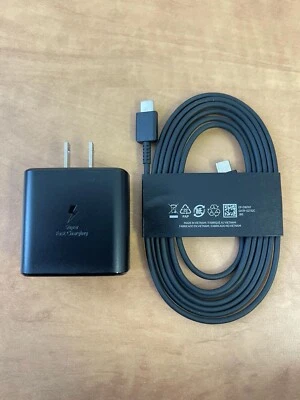 Genuine Samsung 45W Charger and 6ft USB-C Cable for Galaxy S22 S23+ S24 Ultra - Image 1 of 4