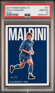 2017 Panini Nobility Base Blue /99 Psa 10 Maldini Italy Milan Team Colour Pop 1 - Picture 1 of 2