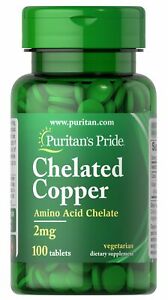 Puritan's Pride Copper Chelate 2 mg - 100 Tablets