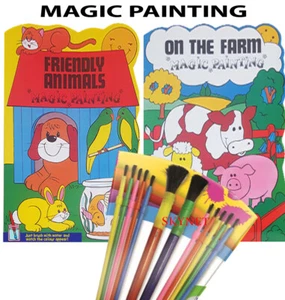 XLARGE MAGIC PAINTING COLOURING ART BOOKS FOR CHILDREN NO MESS JUST USE WATER    - Picture 1 of 16