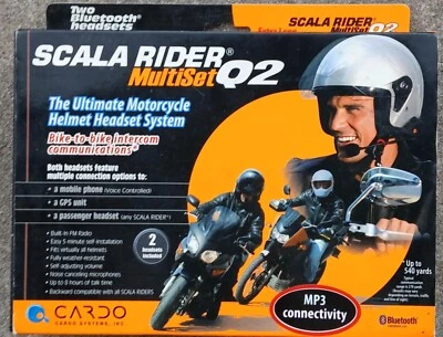 Scala Rider Multiset Q2 Motorcycle Helmet Headset MP3 #121-1142 - Image 1 of 3