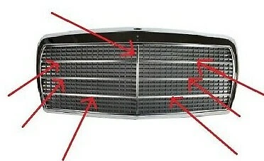 Juego de molduras de parrilla de aluminio 7 piezas aptas para Mercedes Benz W126 280S 280SE 500SEL S Foto 1 de 1