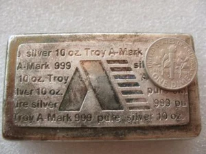 10 OZ..999 REINES SILBER SELTEN USVI AMARK STAPELBAR KUNST BAR TESTSET 784 + GOLD - Bild 1 von 12