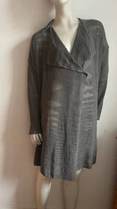 S.Oliver Strickjacke offen Long Cardigan Sweatjacke seht lang grau S Lose Fit NE - Bild 1 von 11