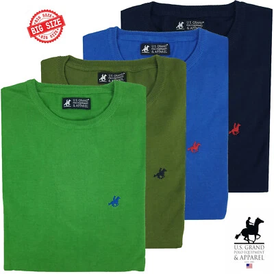 Maglia Maglioncino Uomo Taglie Forti Conformato Cotone Tinta Unita 3X 4XL 5XL 6X - Imagen 1 de 2