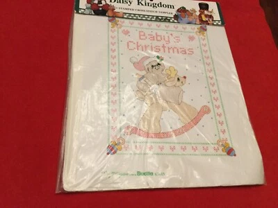 Daisy Kingdom Babys Christmas Stamped Cross Stitch Sampler Bucilla 63443 NEW - Image 1 of 3
