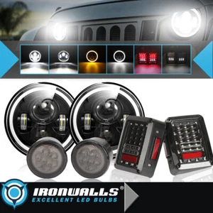 Faros LED 7" + intermitente + luces traseras freno reverso para Jeep Wrangler JK - Imagen 1 de 12