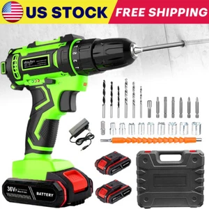 Hammer Drill Cordless Brushless Impact Driver Combo Kit With 2 Battery & Charger - Picture 1 of 14