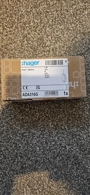 Hager 16amp B 30ma Type A Rcbo (ADA316G) brand new
