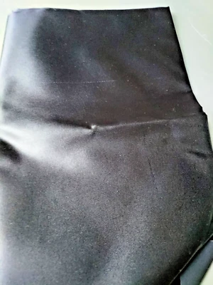 FABRIC REMNANT NOS LIGHT WEIGHT SHINNY BLACK SATIN 26" X 52" - Image 1 of 3