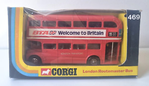 VINTAGE CORGI TOYS LONDON ROUTEMASTER DOUBLE DECKER BUS BTA 1974 MODEL 469