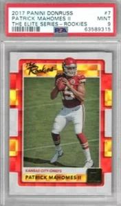 PATRICK MAHOMES II 2017 PANINI DONRUSS THE ELITE SERIES - ROOKIES #7 PSA 9 - Picture 1 of 2