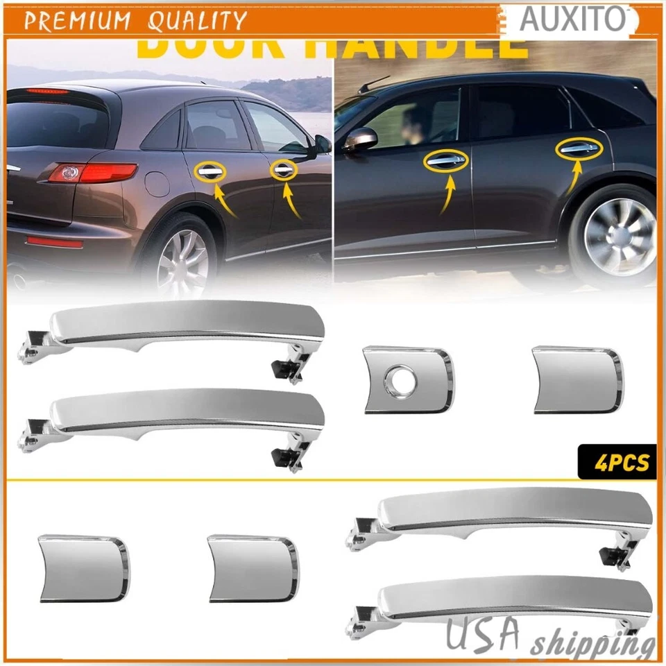 Manija exterior puerta delantera trasera izquierda+derecha para 03-07 Nissan Rogue Murano Infiniti Foto 1 de 1