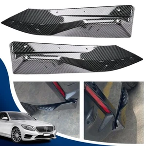 Universal Car Rear Spats Bumper Splitter Diffuser Spoiler Lower Lip CARBON FIBER - Picture 1 of 8