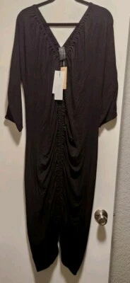 ZERO + Maria Cornejo Kiara Midi платье Runched новый с Ярлыками женская 3 X черный 3/4 рукава  - Изображение 1 из 4