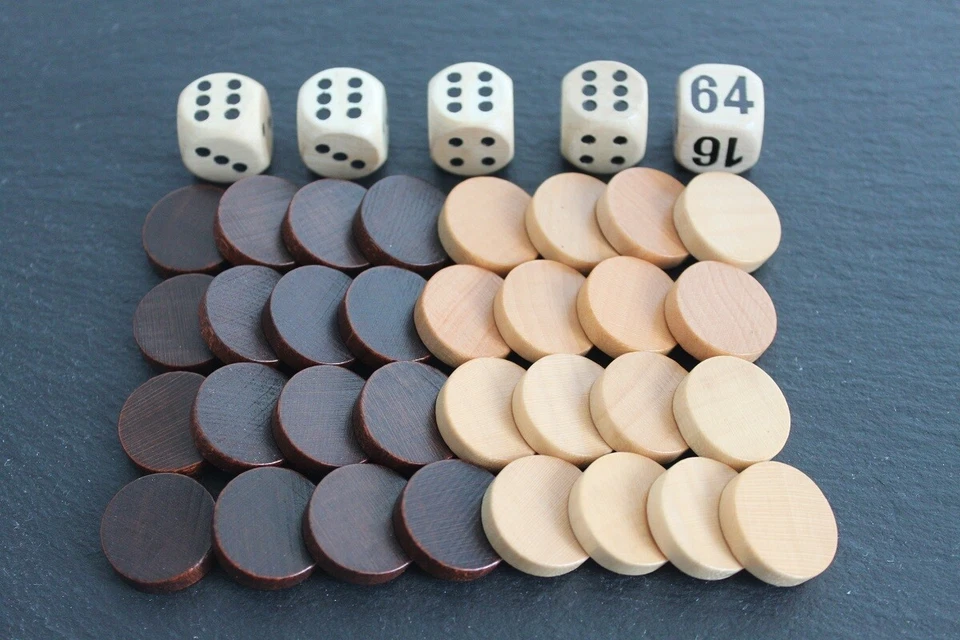 Spielsteine für Backgammon, Dame, Mühle, Tavli u.a.