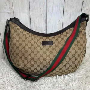 GUCCI Schultertasche Handtasche Sherry Line GG Canvas braun echt - Bild 1 von 24