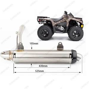 For Can-Am Outlander MAX 570 / XT / DPS / XMR 17-23 Exhaust Front Pipe Mufflers - Foto 1 di 9