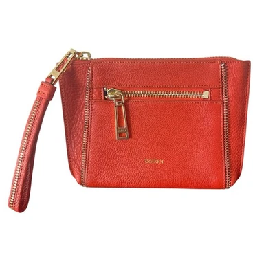 Botkier Soho Pebbled Leather wristlet clutch red - Image 1 of 4