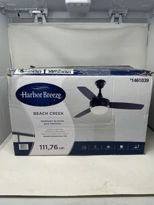 Harbor Breeze Beach Creek 44 Zoll schwarz LED Innen bündig Deckenventilator Fernbedienung LESEN - Bild 1 von 2