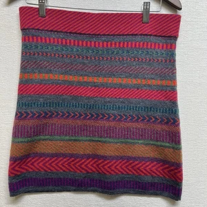 Krimson & Klover Fair Isle Pull On Minirock Damen L Wolle Strick Nordic Boho Neu ohne Etikett - Bild 1 von 9