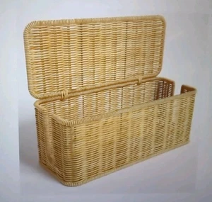 Quszmd * Kabelmanagement-Box * handgewebte Imitat Rattan Kordel Versteck/Organizer * OVP - Bild 1 von 4