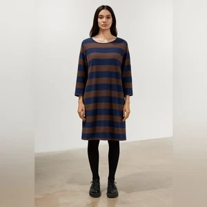 ICHI ANTIQUITES Made in Japan 100% Wool Striped Sweater Dress One Size - Picture 1 of 8