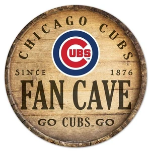 Chicago Cubs 14 Inch Barrel Top Wood Sign [NEW] MLB Fan Zone Wall - Picture 1 of 1