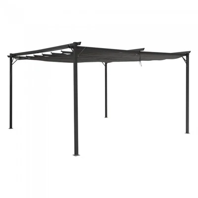 Garten Pergola Pavillon mit einstellbarem Stoffdach - Irda III 4x4m - Bild 1 von 4