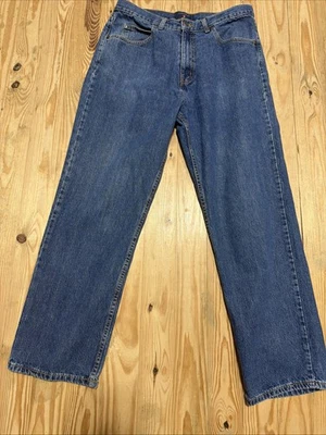 Jeans de mezclilla montura para hombre pierna recta calce clásico azul 34x30 medida 32x29 Foto 1 de 4