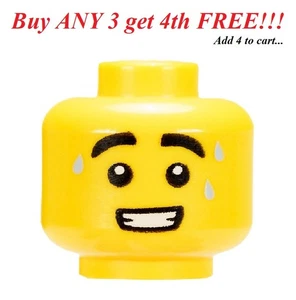 ☀️NUEVA Minifigura Lego Hombre Chico Hombre Cabeza Gente Cara Huh - Imagen 1 de 2