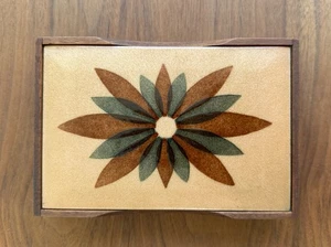 Mid-Century ANNEMARIE DAVIDSON Humidor Enamel Wood Box, Starburst Design - Picture 1 of 5