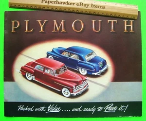 1950 PLYMOUTH GIANT PRESTIGE 20-pg COLOR CATALOG Brochure WOODIE WAGON Conv'tble - Picture 1 of 15
