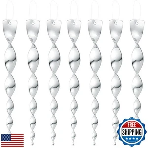 12er Pack 12 Zoll Silber Wind Drehstäbe mit reflektierendem Spiraldesign, Ha - Bild 1 von 5