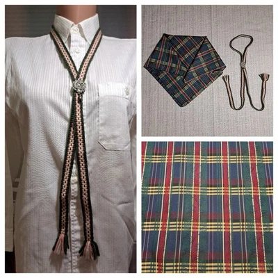 Vintage Austrian Wool Bolo Tie with Acorn Pendant & Clip + Bonus Hubbegger Scarf - Image 1 of 4