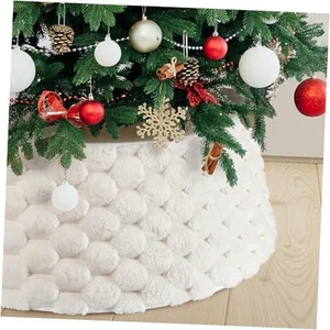 Weihnachtsbaum Kragen, 28 Zoll Luxus Plüsch Kunstfell weiß Baum Rock mit  - Bild 1 von 7