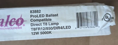 10PK Halco 12 Watt 5000K Daylight LED F32T8 1850LM 83882 T8FR12/850/DIR4/LED