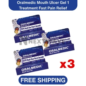 (Paquete de 3) Gel Oralmedic Úlcera Bucal 1 Tratamiento Alivio Rápido del Dolor Hecho en EE. UU. - Imagen 1 de 8