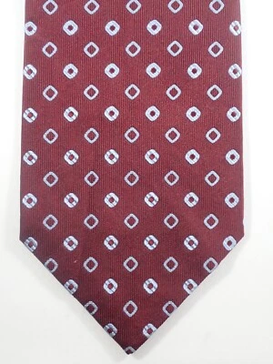 КРАСНЫЙ LUIGI BORRELLI с СИНИМИ ФОРМАМИ ГЕОМЕТРИЧЕСКИЙ 100% ИТАЛЬЯНСКИЙ ШЕЛК 7-КРАТНЫЙ ГАЛСТУК - Изображение 1 из 4