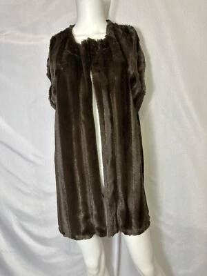 CÁRDIGAN SIN MANGAS VINTAGE MARCA SLINKY TALLA GRANDE MARRÓN 100% Poliéster Foto 1 de 4