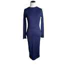 ASOS 6 Blue Long Sleeve Sheath Body Con Dress 