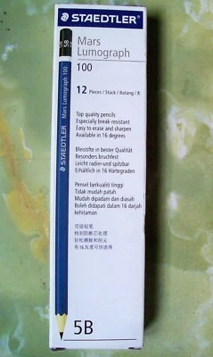 12 Staedtler Mars Lumograph 100 Pencils F & 5B - Image 1 of 2